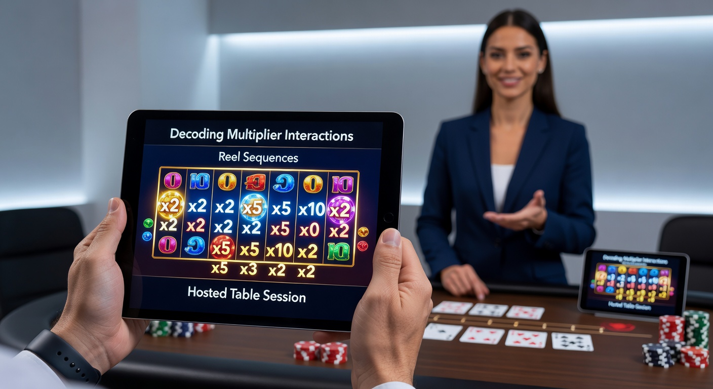 Diagram illustrating reel sequence flows and multiplier stacking on handheld devices in live hosted environments