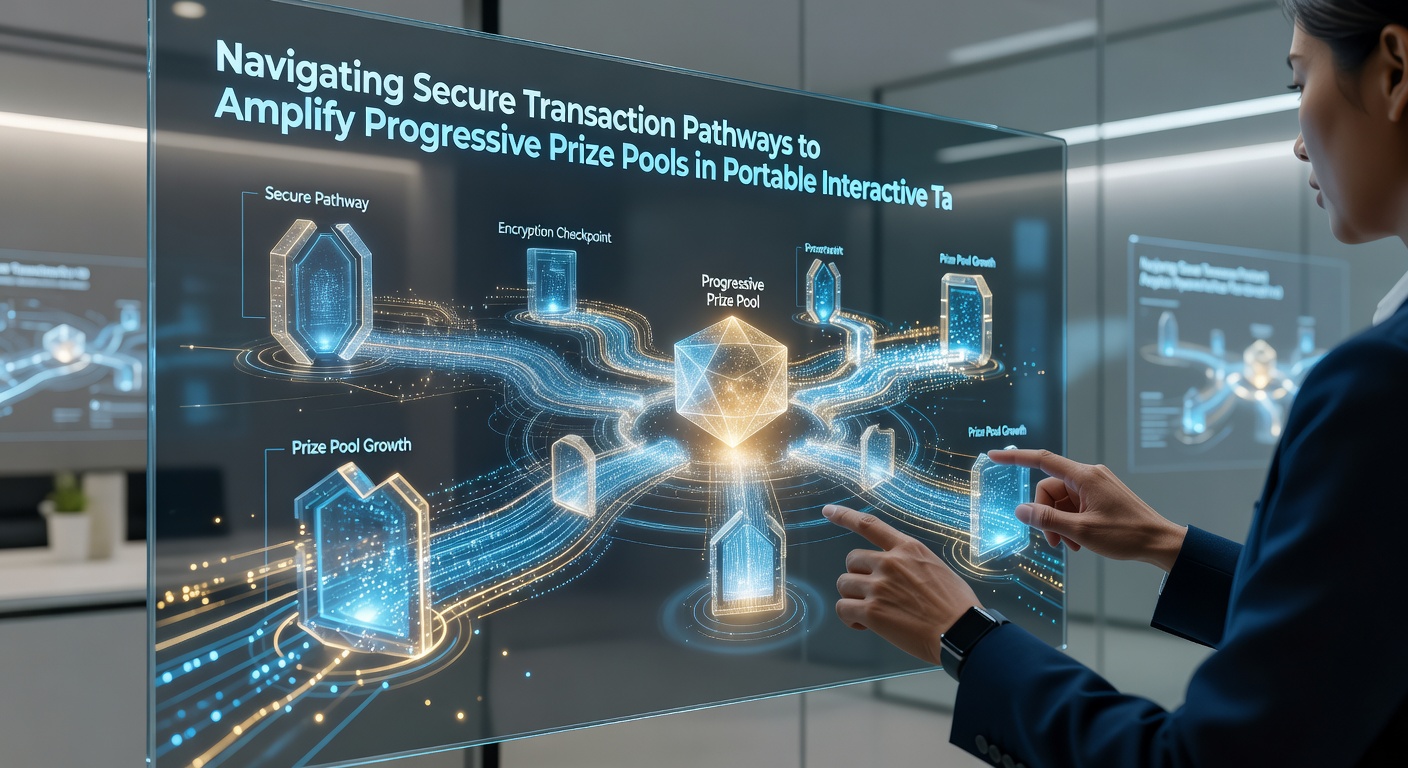 Players using secure apps on tablets to grow shared progressive prize pools
